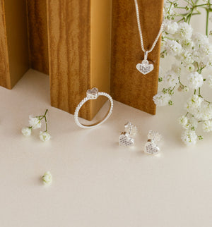 Conjunto Coração Cravejado
